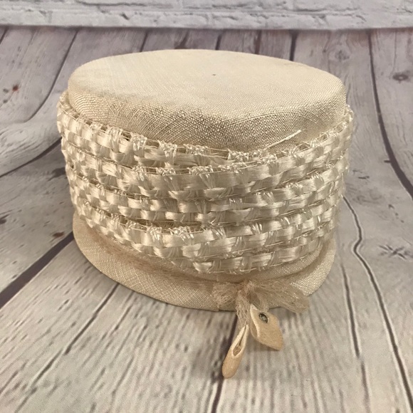 Vintage Pillbox Off-white Hat - Picture 6 of 12